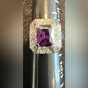Size 8 Sterling Silver Amethyst Women's Ring